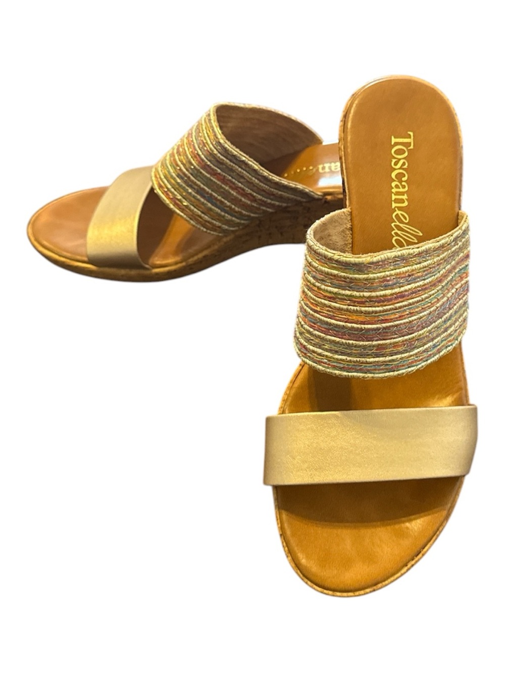 Toscanella Italian Boho Woven Slide Sandals | Multicolor
 Size 8.5